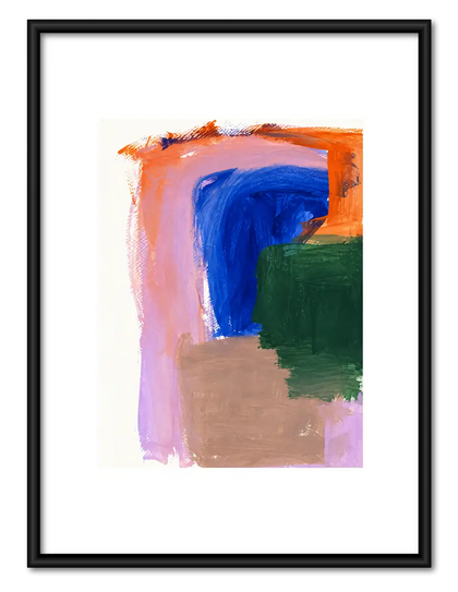 Color Block Brushstroke Abstract Wall Art