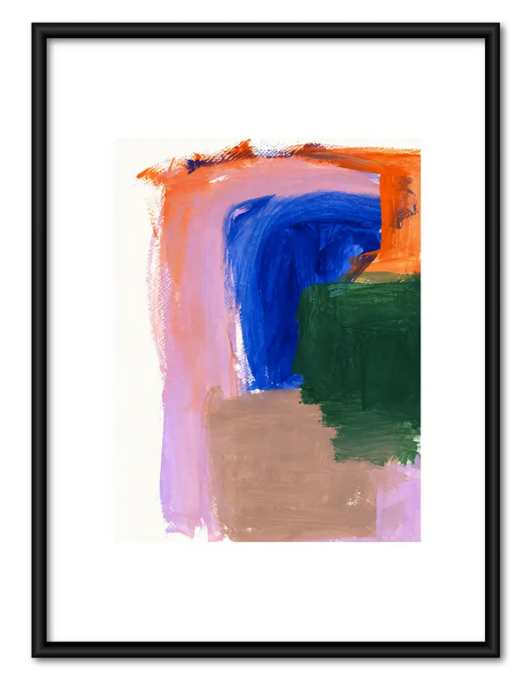 Color Block Brushstroke Abstract Wall Art