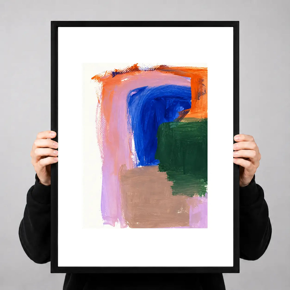 Color Block Brushstroke Abstract Wall Art 3