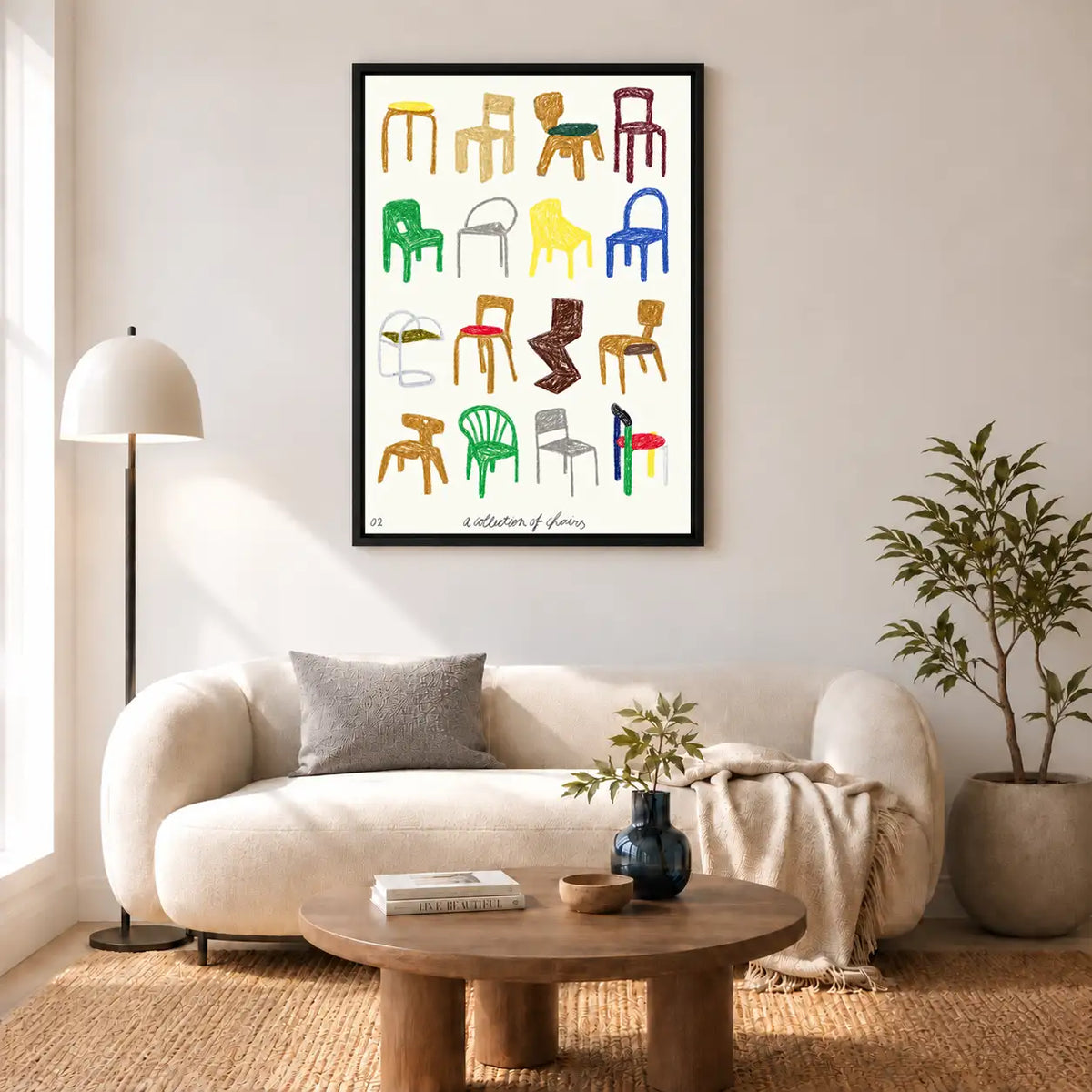 Colorful Chair Collection Illustration Wall Art 5