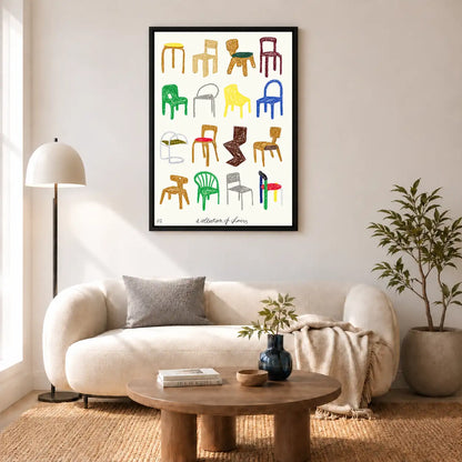 Colorful Chair Collection Illustration Wall Art 5