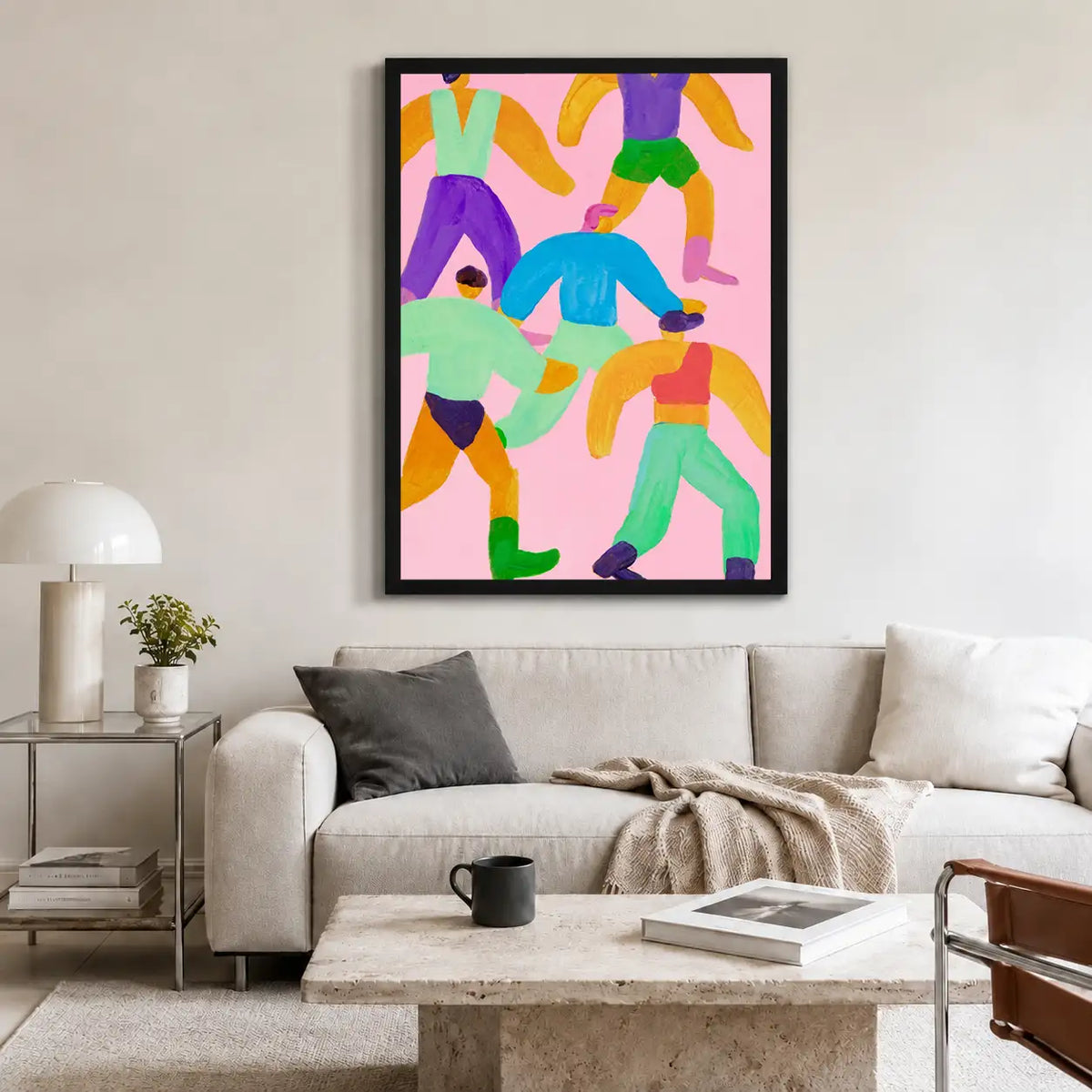 Colorful Dancing Crowd Abstract Wall Art 2
