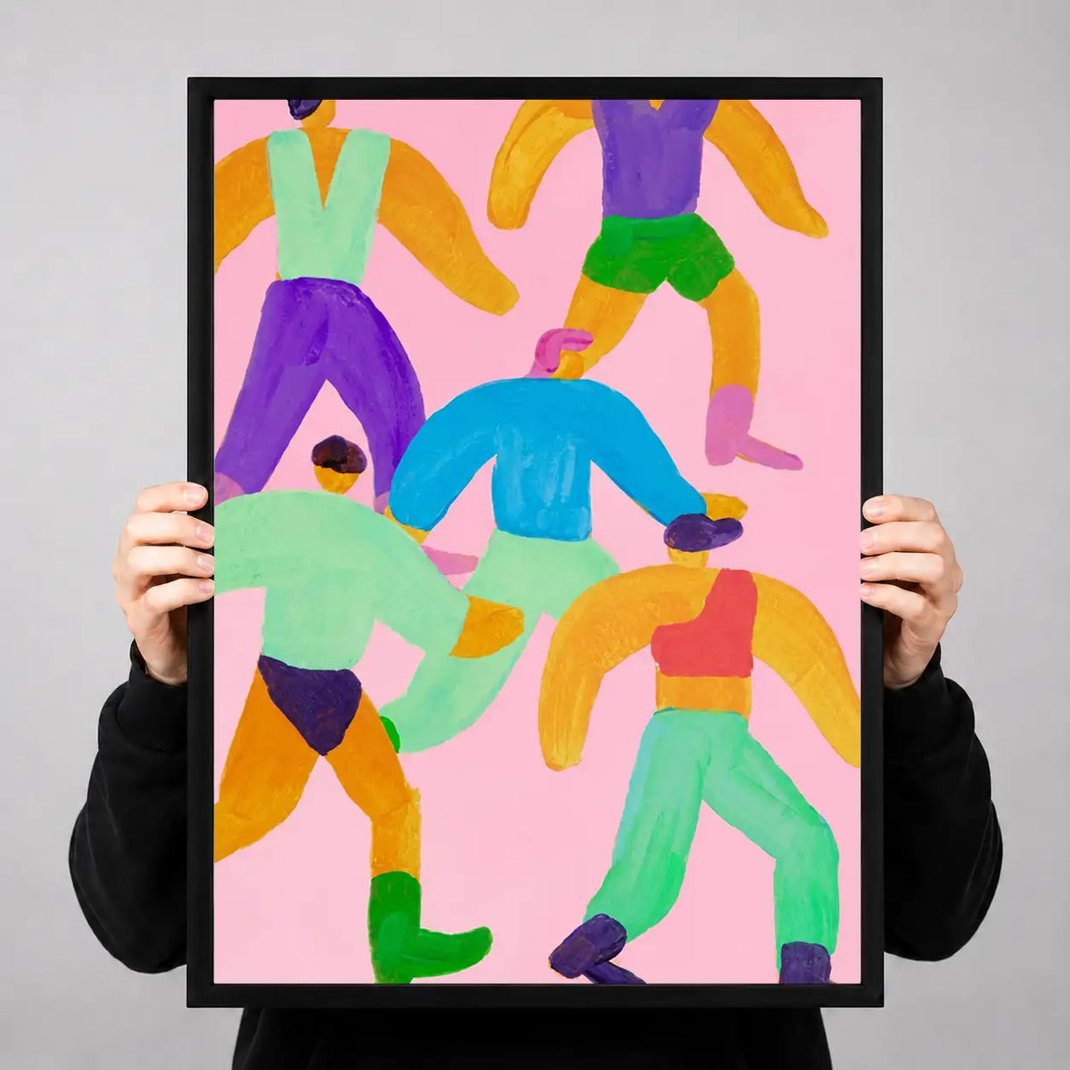 Colorful Dancing Crowd Abstract Wall Art 3