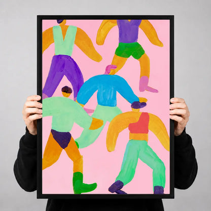 Colorful Dancing Crowd Abstract Wall Art 3