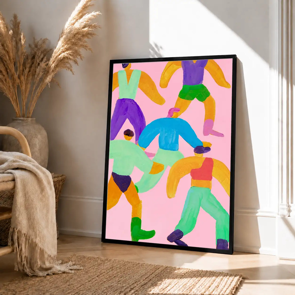 Colorful Dancing Crowd Abstract Wall Art 4
