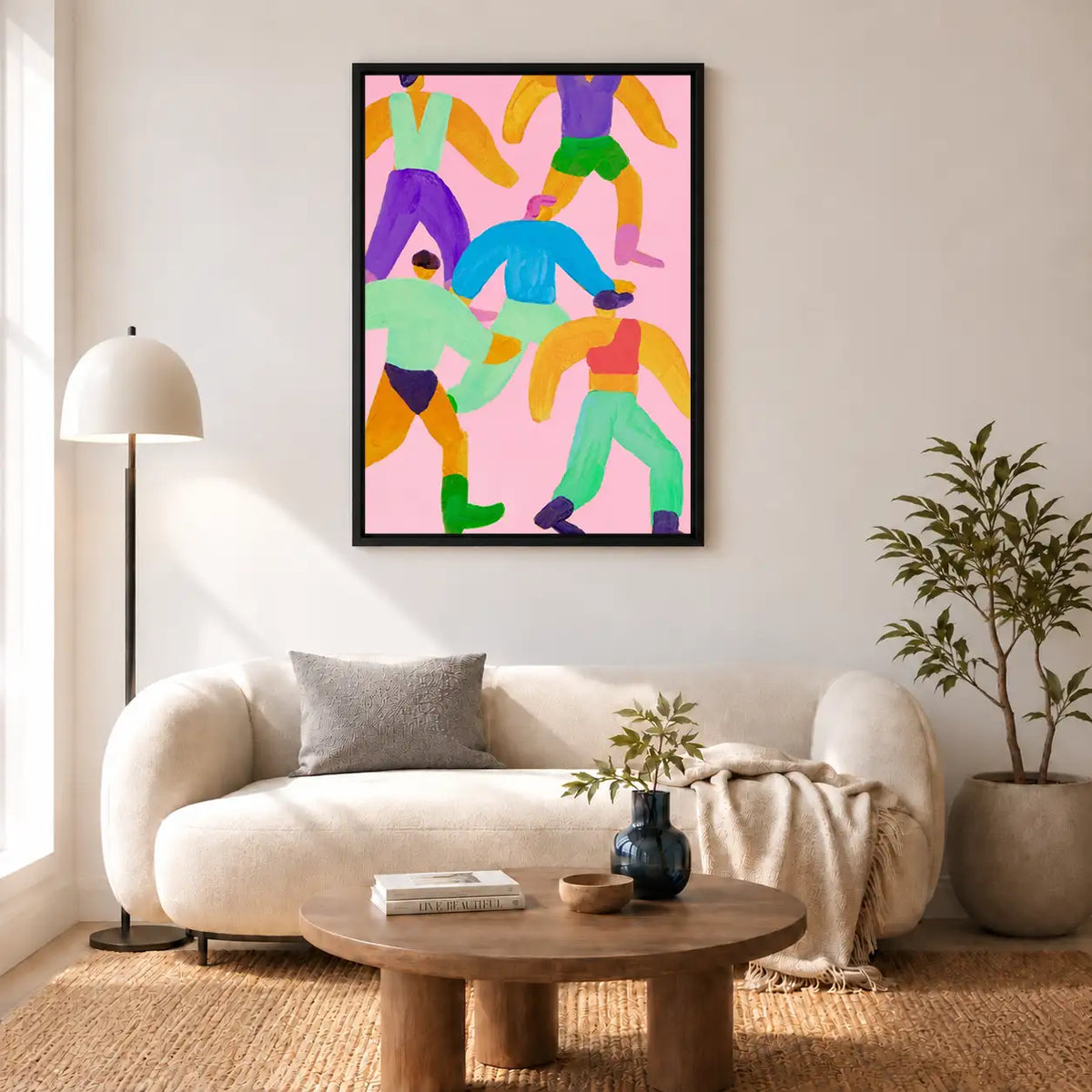 Colorful Dancing Crowd Abstract Wall Art 5
