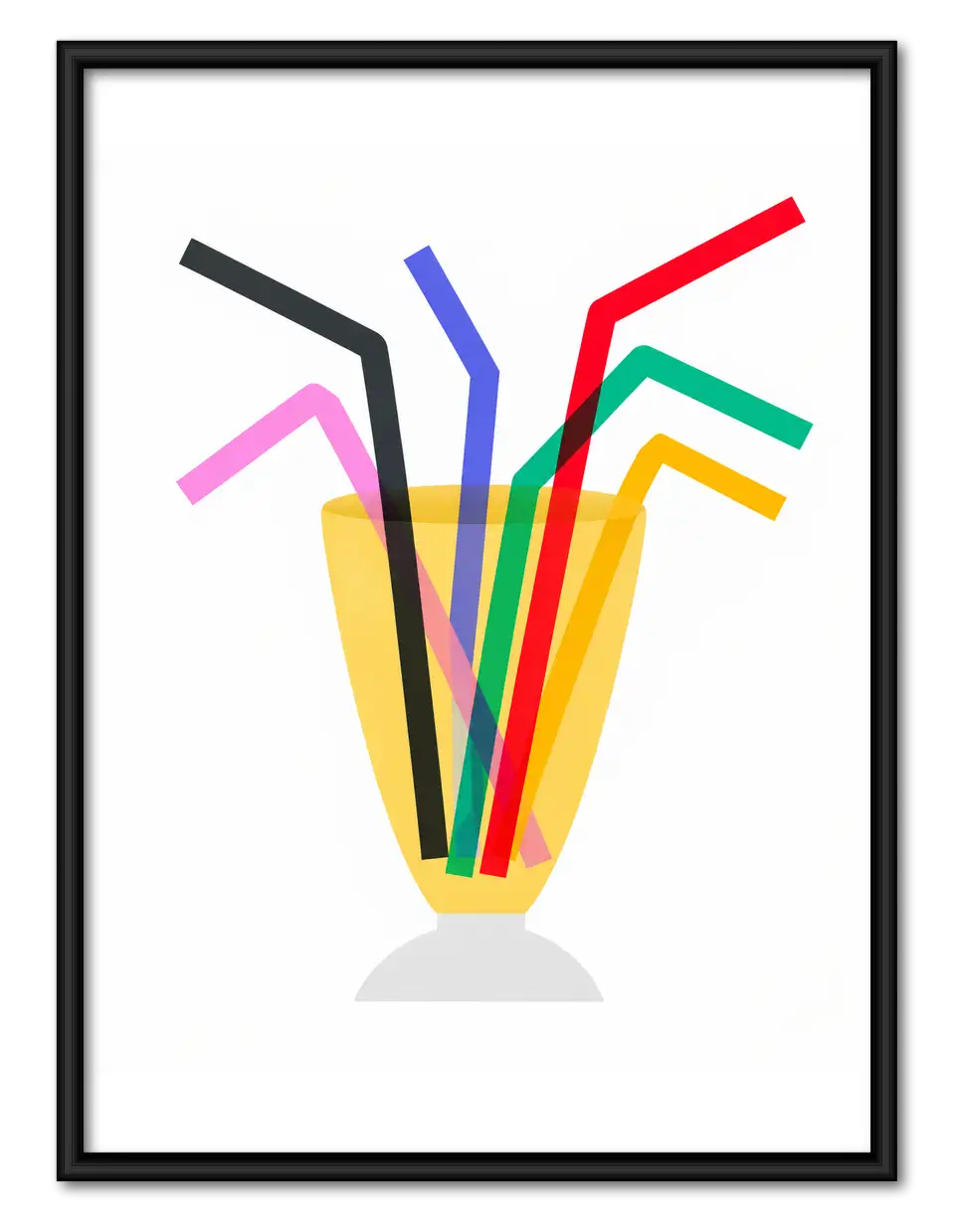 Colorful Drinking Straws Graphic Wall Art 1