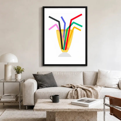Colorful Drinking Straws Graphic Wall Art 2