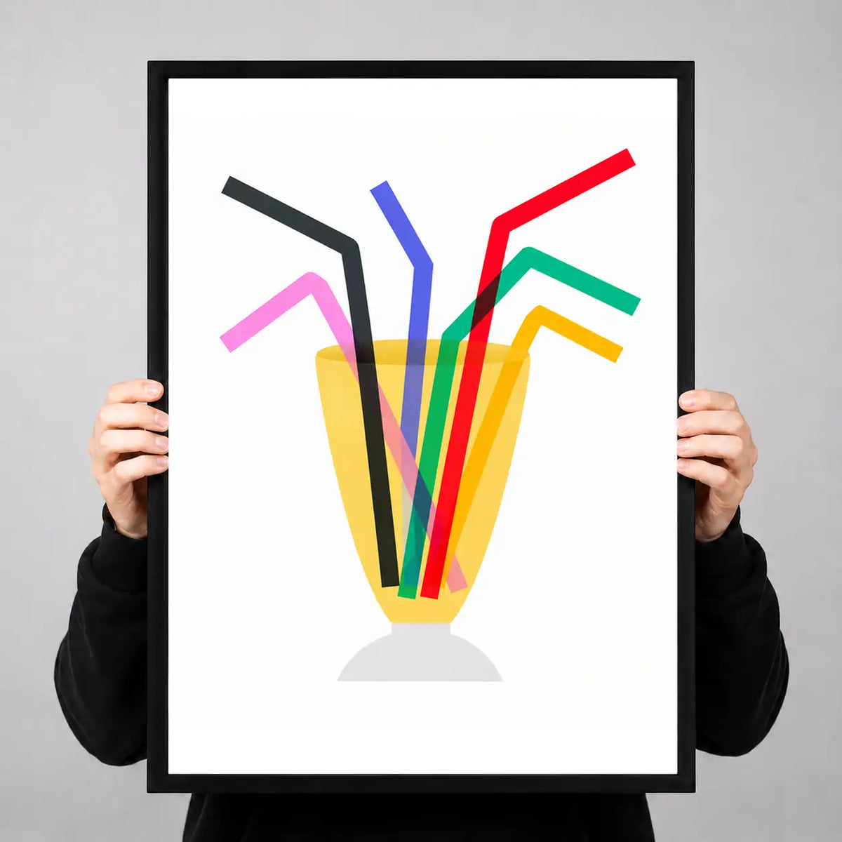 Colorful Drinking Straws Graphic Wall Art 3