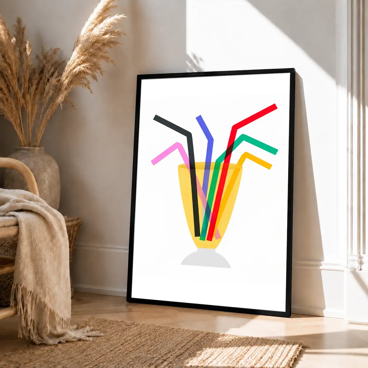 Colorful Drinking Straws Graphic Wall Art 4