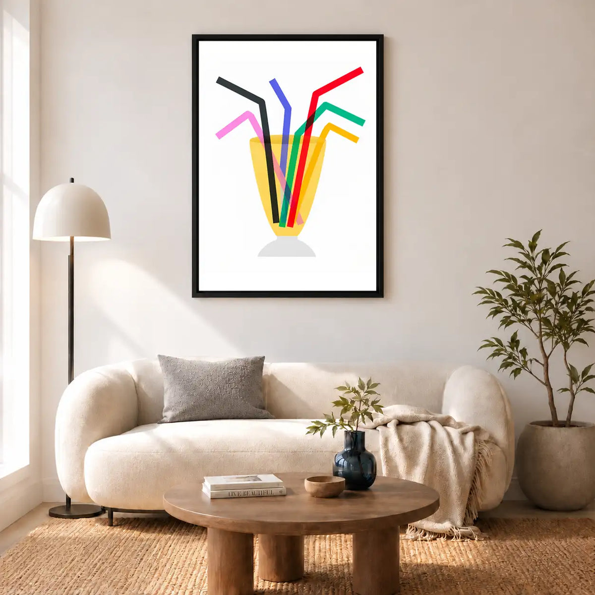 Colorful Drinking Straws Graphic Wall Art 5