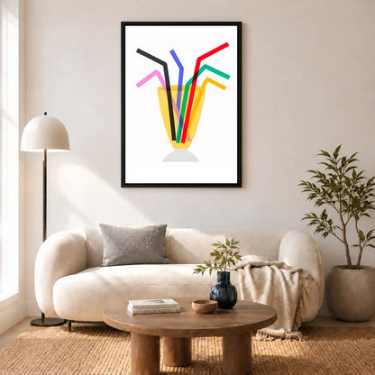 Colorful Drinking Straws Graphic Wall Art 5