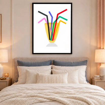Colorful Drinking Straws Graphic Wall Art 6