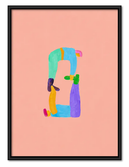 Colorful Fashion Figure on Pink Wall Art 1