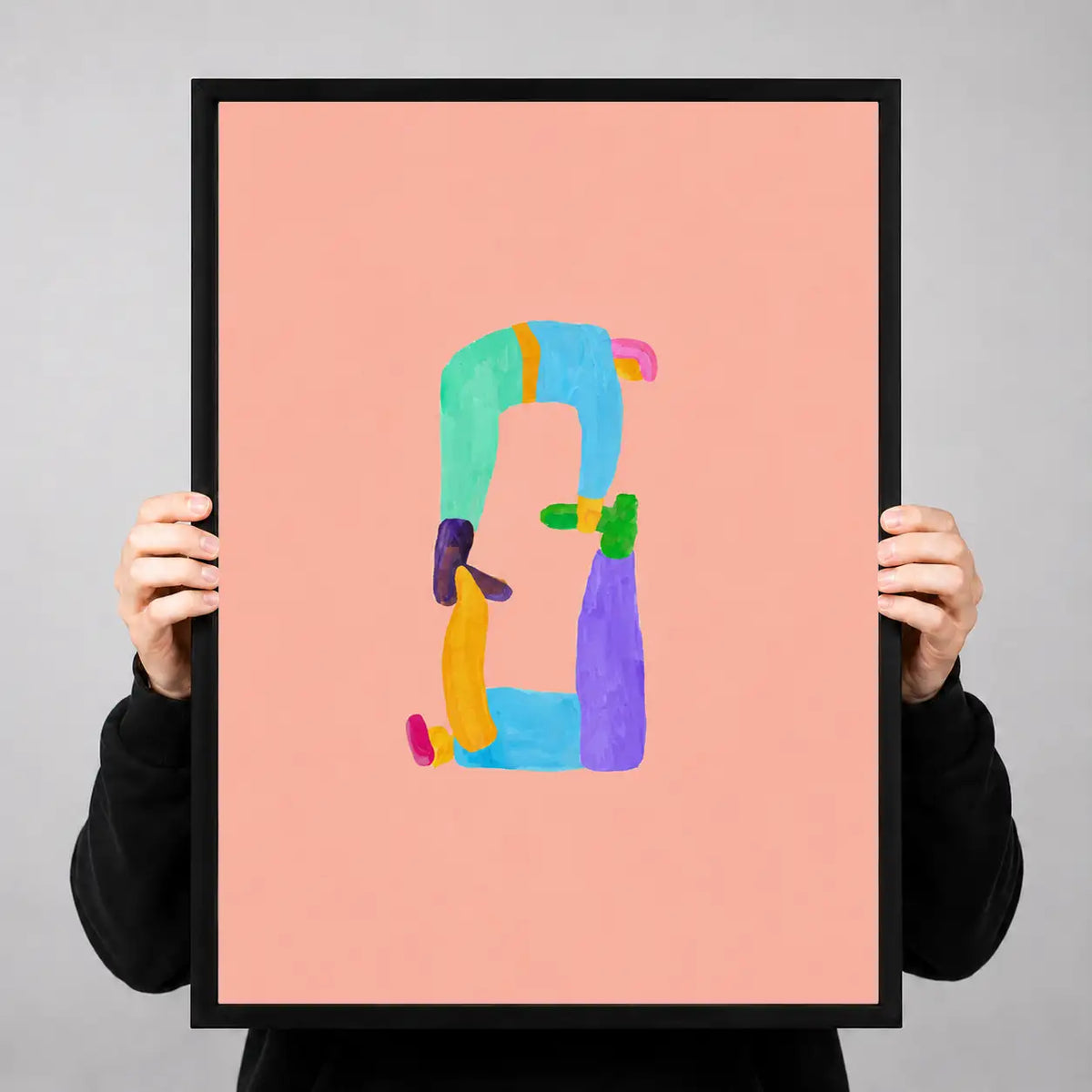 Colorful Fashion Figure on Pink Wall Art 3