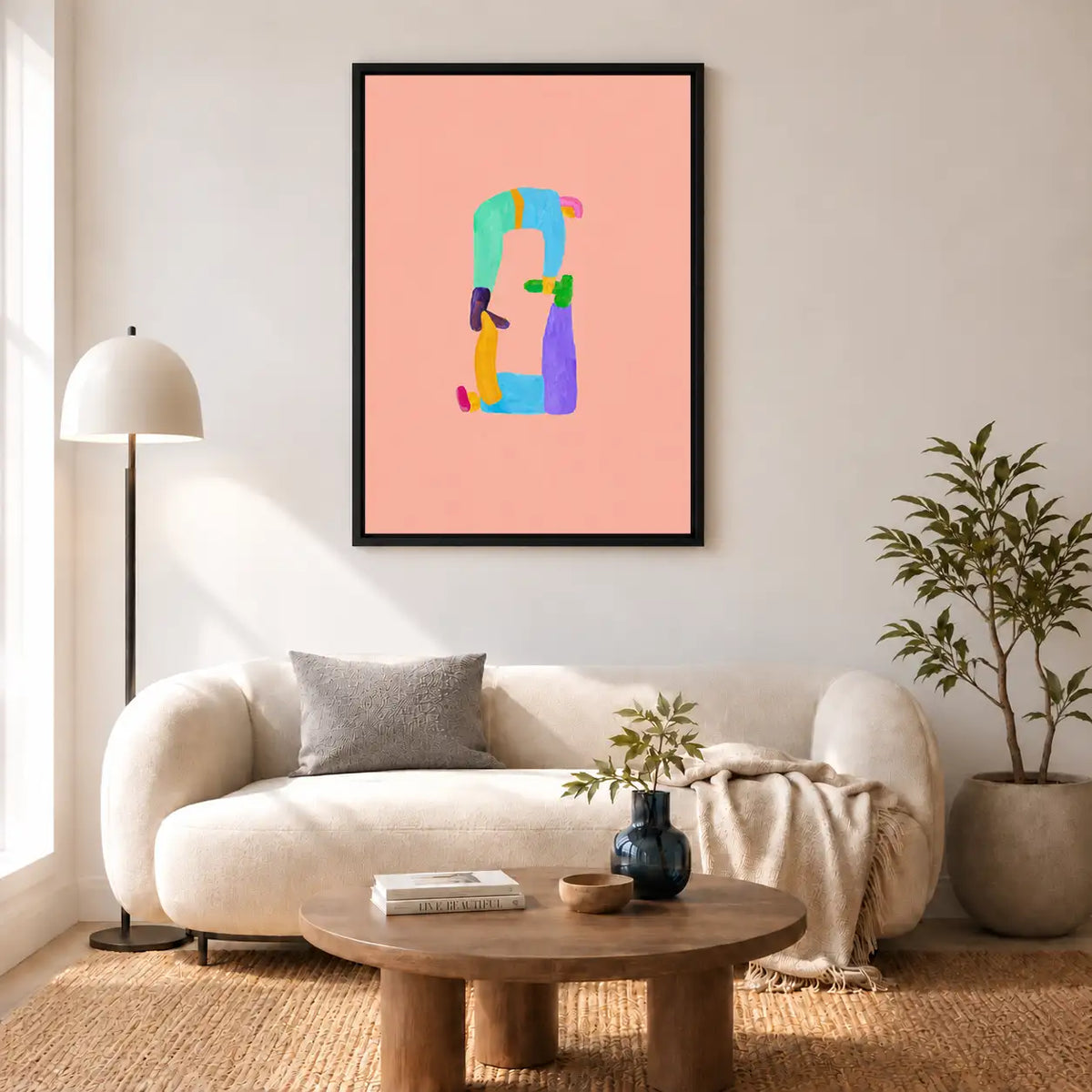 Colorful Fashion Figure on Pink Wall Art 5