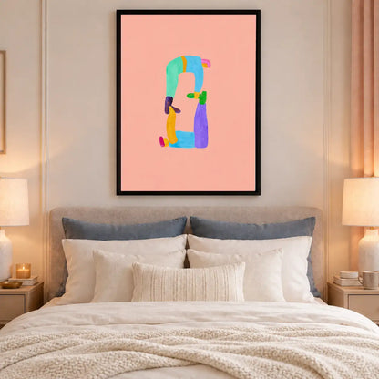 Colorful Fashion Figure on Pink Wall Art 6