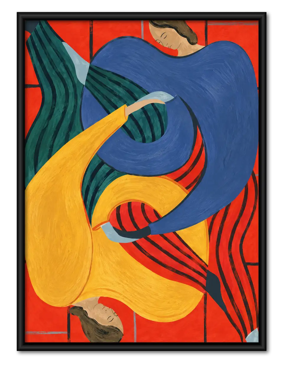 Colorful Intertwined Figures Abstract Wall Art 1