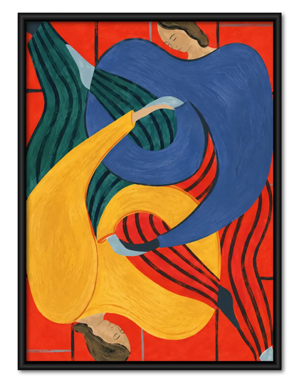 Colorful Intertwined Figures Abstract Wall Art