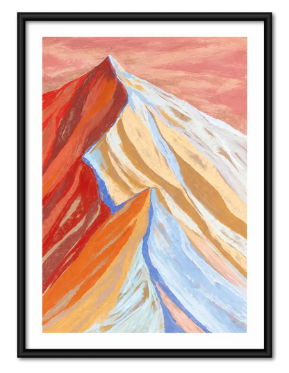 Colorful Mountain Peak Landscape Wall Art 1