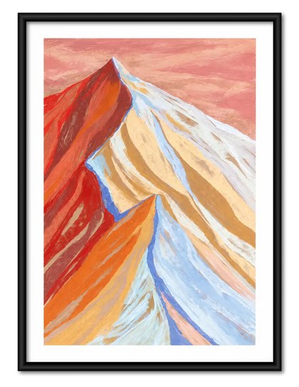 Colorful Mountain Peak Landscape Wall Art