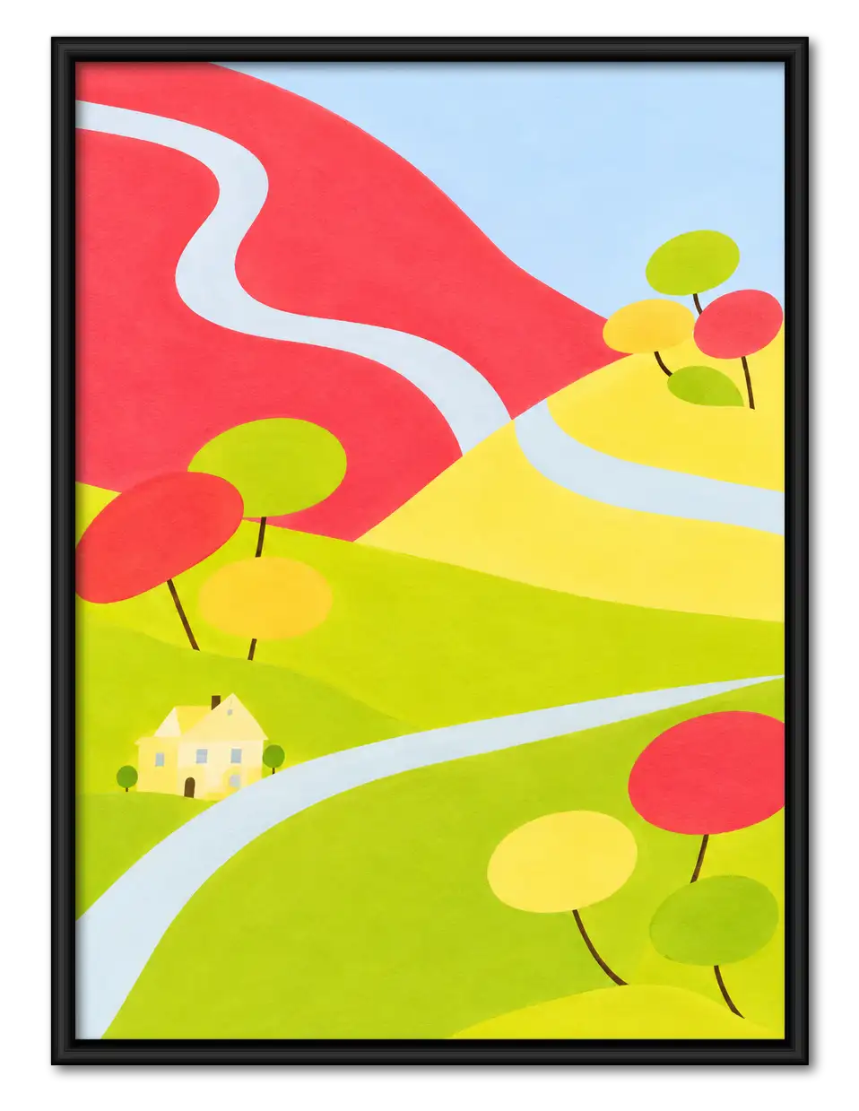Colorful Rolling Hills Landscape Wall Art 1