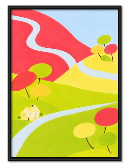 Colorful Rolling Hills Landscape Wall Art