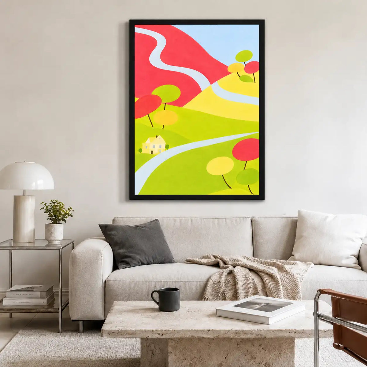 Colorful Rolling Hills Landscape Wall Art 2
