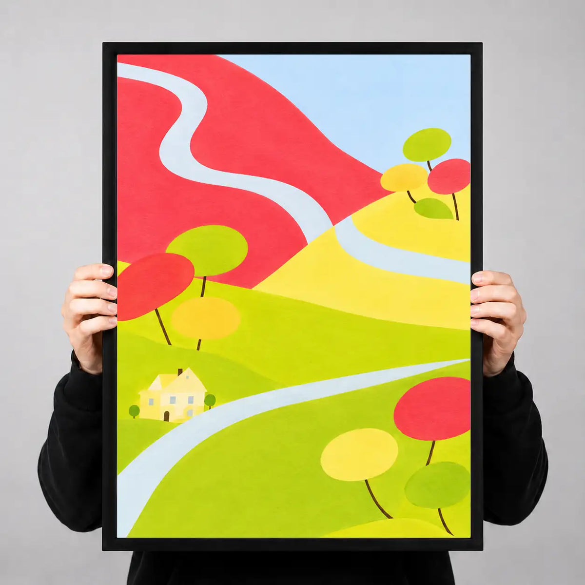 Colorful Rolling Hills Landscape Wall Art 3