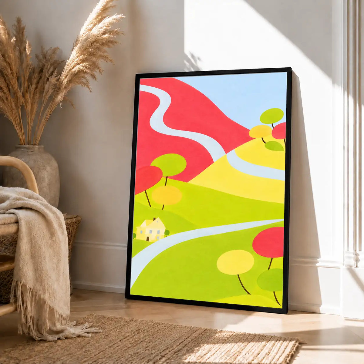 Colorful Rolling Hills Landscape Wall Art 4