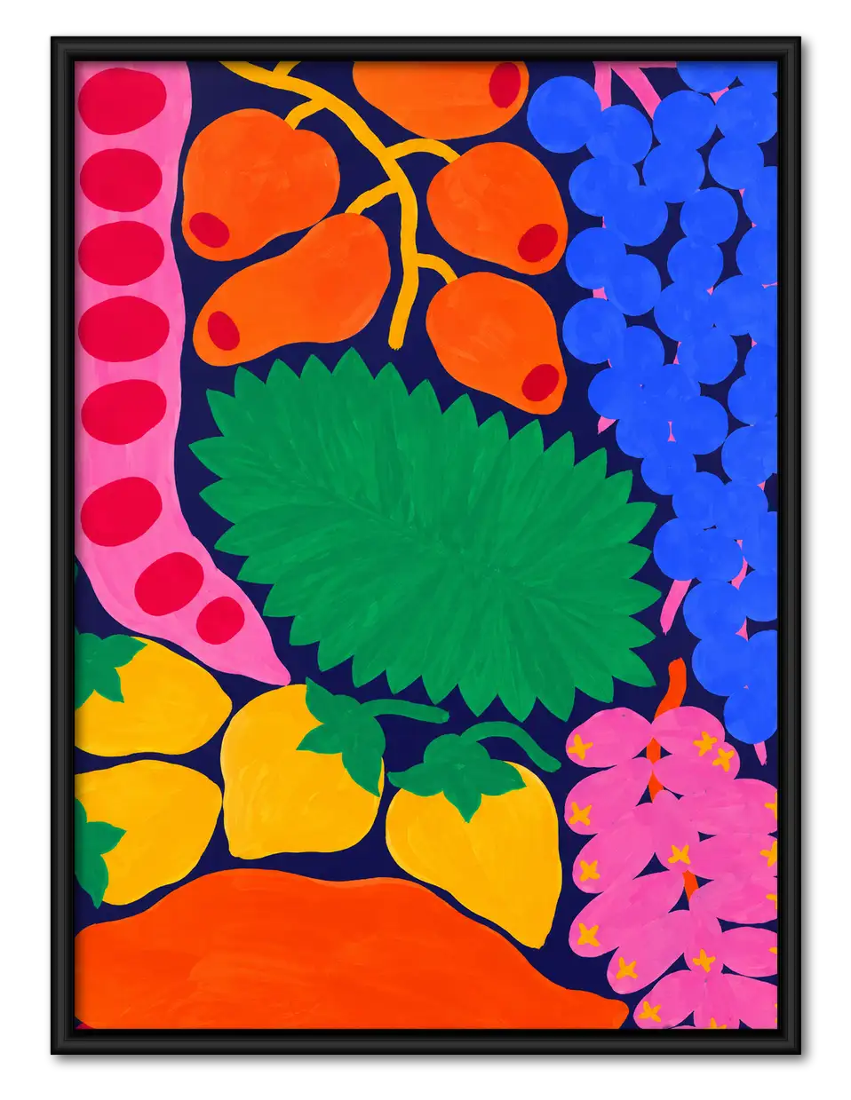 Colorful Tropical Blooms Graphic Wall Art 1