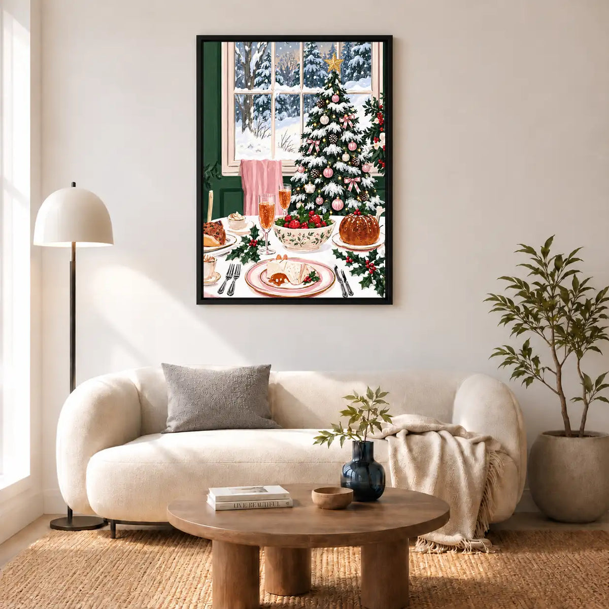 Cozy Christmas Dinner by the Tree Wall Art 5
