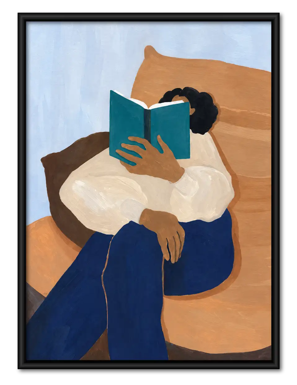 Cozy Reader in Armchair Wall Art 1
