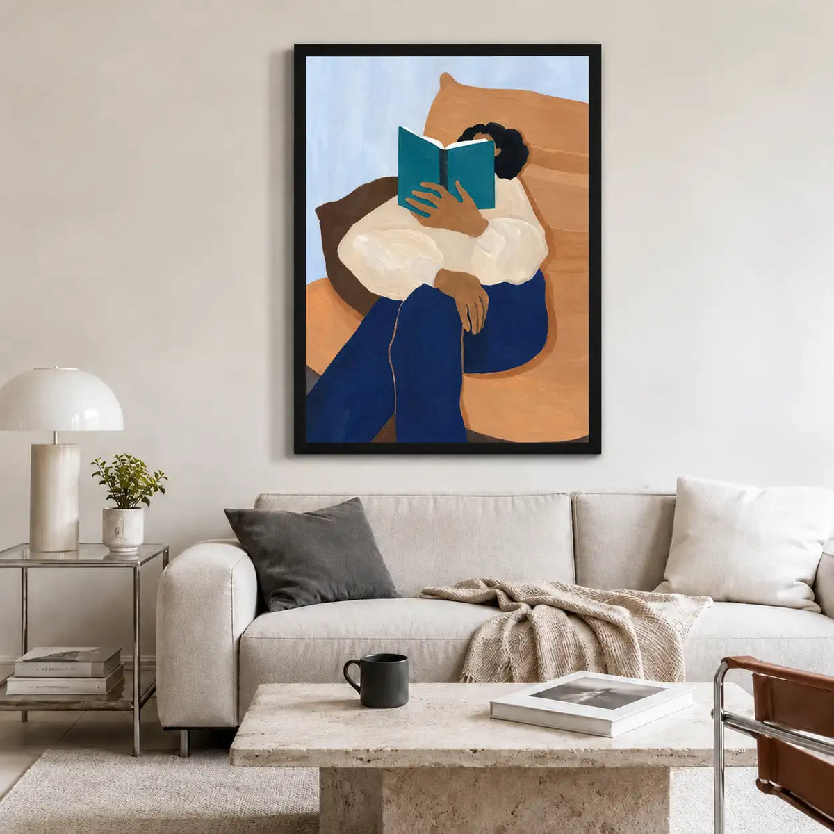 Cozy Reader in Armchair Wall Art 2
