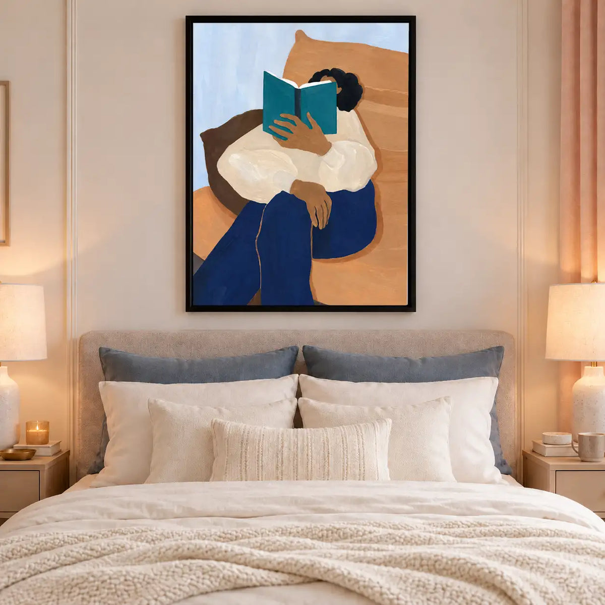 Cozy Reader in Armchair Wall Art 6