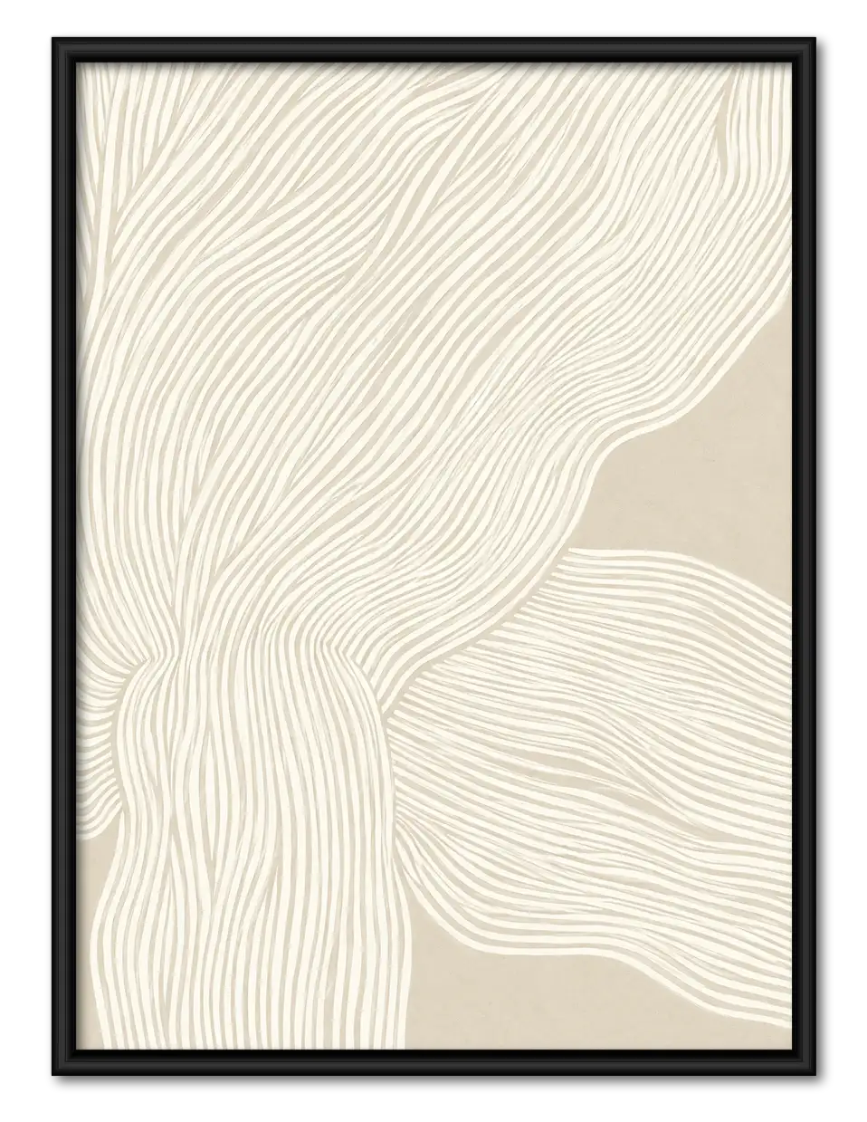 Cream Topographic Flow Lines Wall Art 1