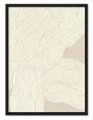 Cream Topographic Flow Lines Wall Art