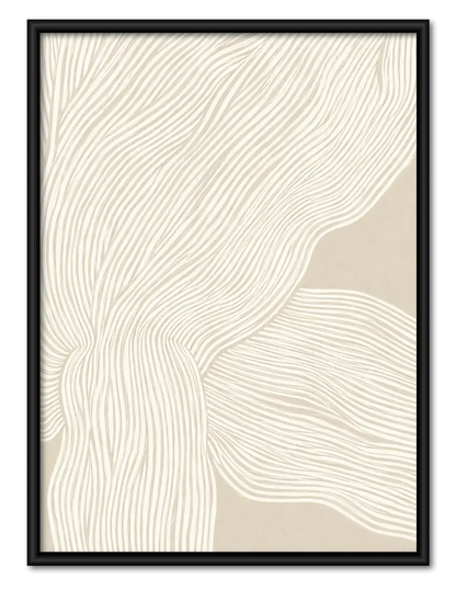 Cream Topographic Flow Lines Wall Art 1