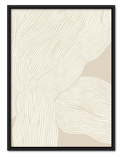Cream Topographic Flow Lines Wall Art