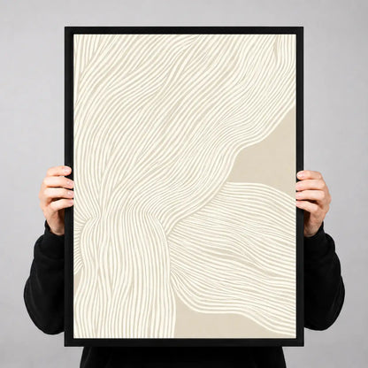 Cream Topographic Flow Lines Wall Art 3