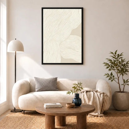 Cream Topographic Flow Lines Wall Art 5
