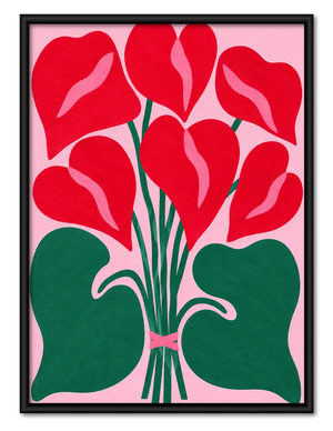 Crimson Calla Lily Bouquet Wall Art