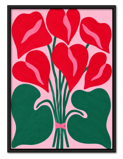 Crimson Calla Lily Bouquet Wall Art 1