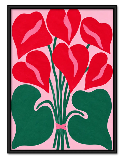 Crimson Calla Lily Bouquet Wall Art