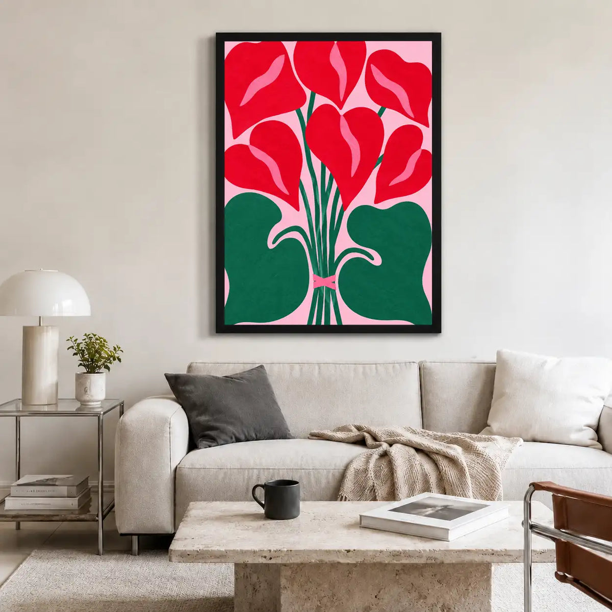 Crimson Calla Lily Bouquet Wall Art 2
