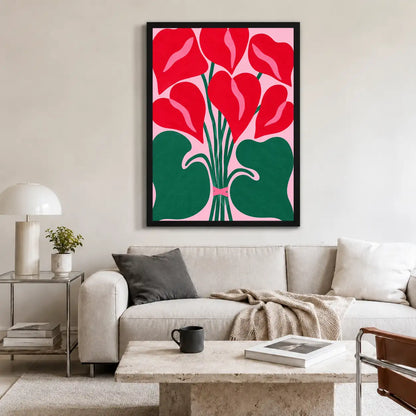 Crimson Calla Lily Bouquet Wall Art 2