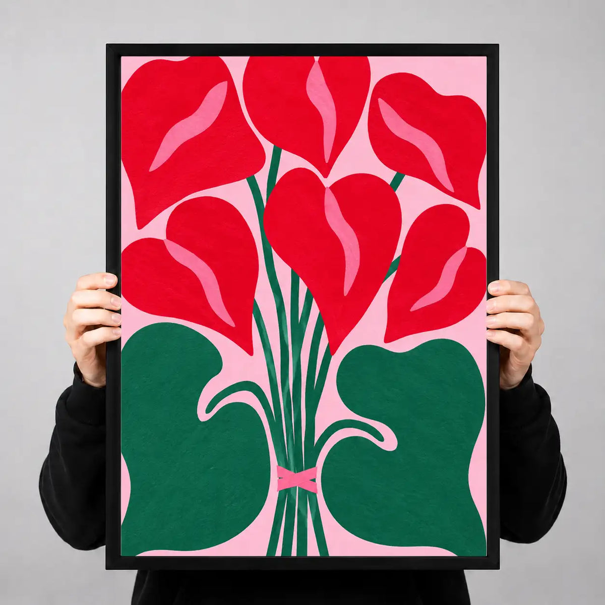 Crimson Calla Lily Bouquet Wall Art 3