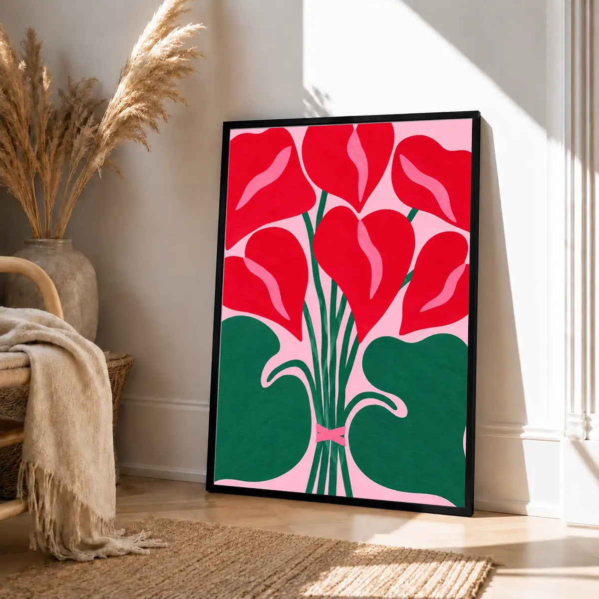 Crimson Calla Lily Bouquet Wall Art 4