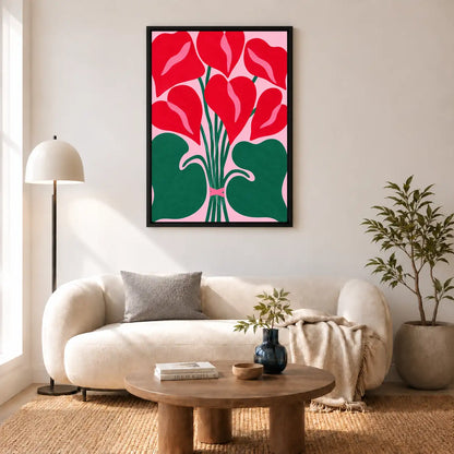 Crimson Calla Lily Bouquet Wall Art 5