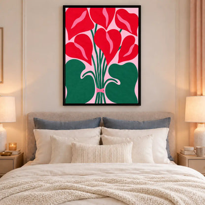 Crimson Calla Lily Bouquet Wall Art 6